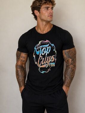 NWOT AEW Top Guys Graphic Tee - Black with Multicolor Print